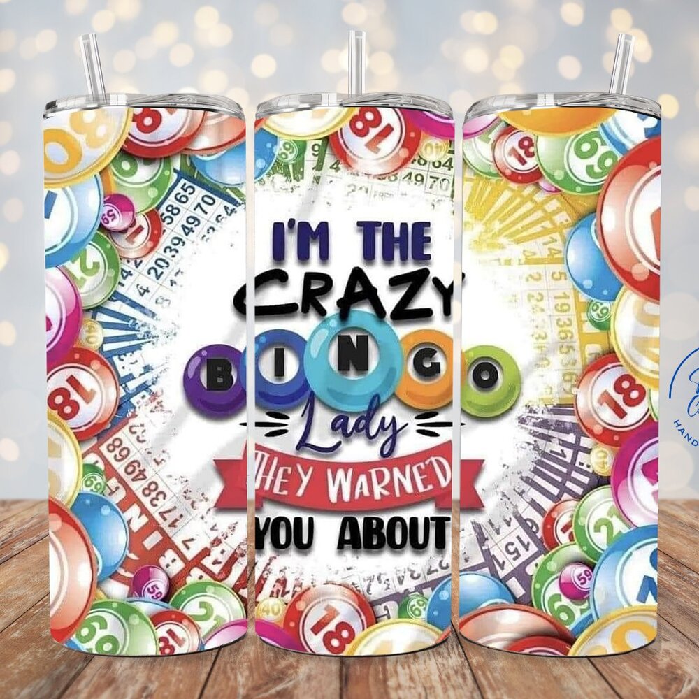 Crazy Bingo Lady Tumbler, Bingo Lover Gift, Funny Bingo Tumbler, Bingo Lady Cup